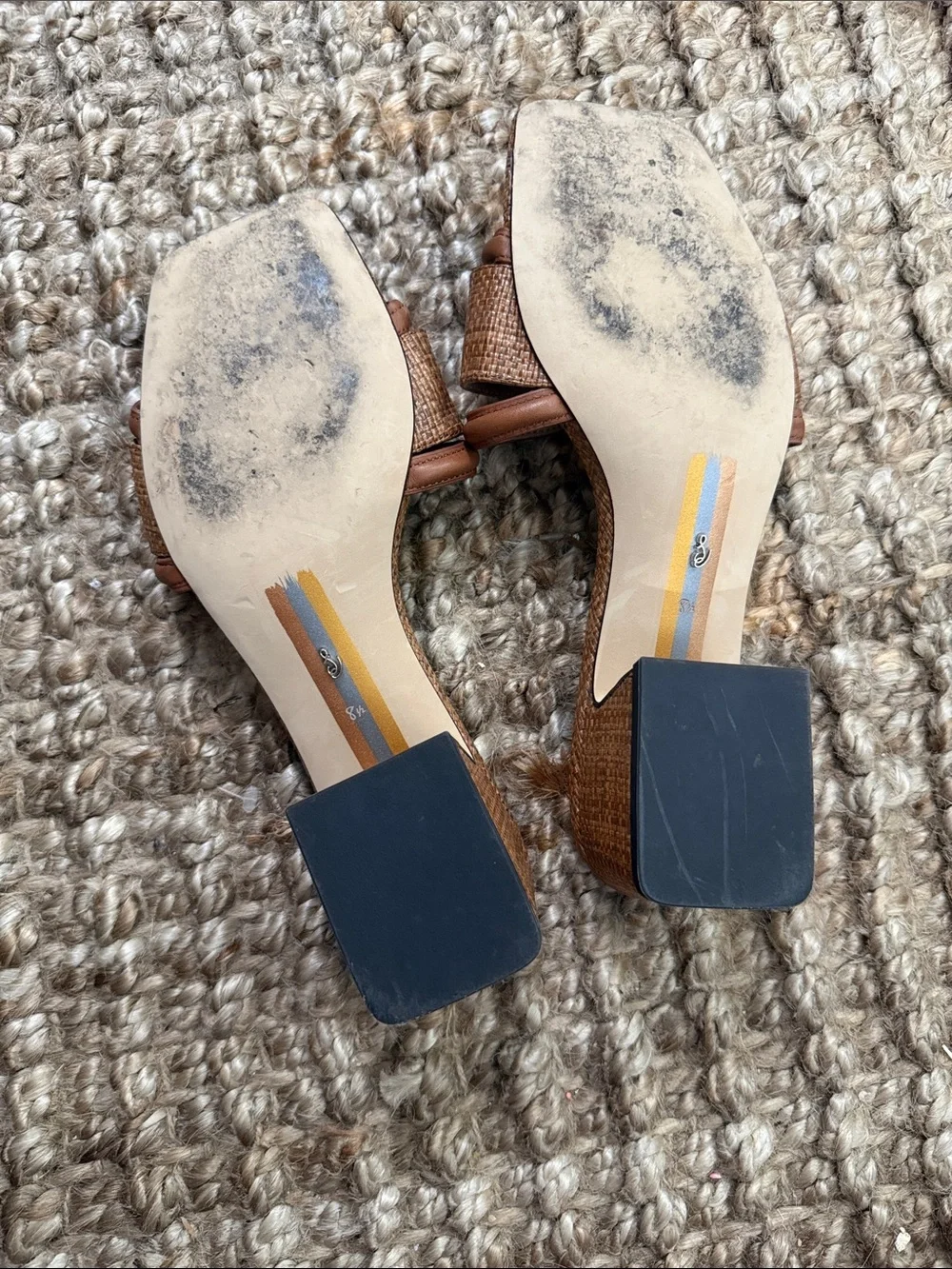 Sam Edelman Brown Raffia Slide Mules - Picture 3 of 5